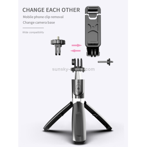 L02 Πολυλειτουργικό τρίποδο Bluetooth Selfie Stick 100cm (Χρώμα: Λευκό): λευκό Δώρο-έκπληξη 2
