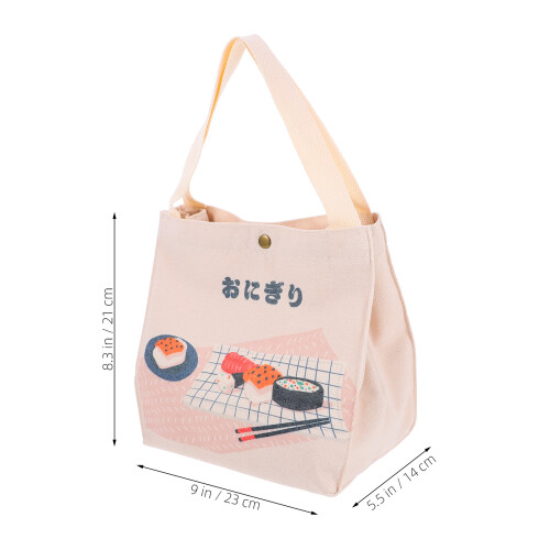 3Pièces Repas Portable Beige Toile Multi-Usage Pour Femmes 1