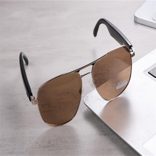 The Gs02 Smart Glasses Support Voice Assistant/Bluetooth Calls/Remote Camera Control (Brown). :brown Surprise Gift 2