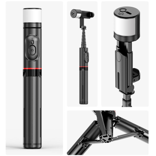 Q12S Bluetooth Compatible Remote Control Rotatable Fill Light Tripod Selfie Stick :Q12s Surprise Gift 1