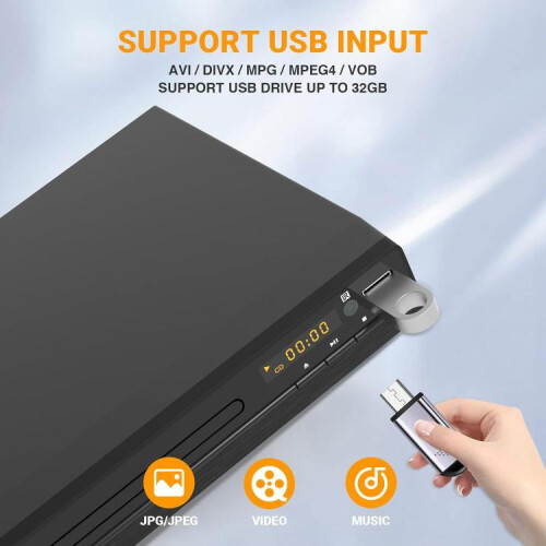 Evd/Vcd High-Definition Mini Home Dvd Player (Us Standard) :US Plug Surprise Gift 2