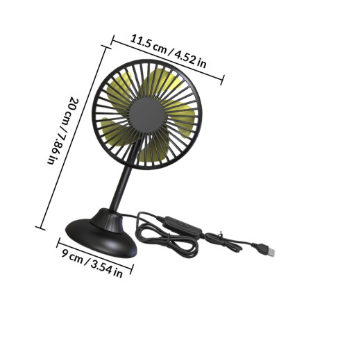 1Ventilateur USB Noir ABS Silencieux Compact Multifonction 1