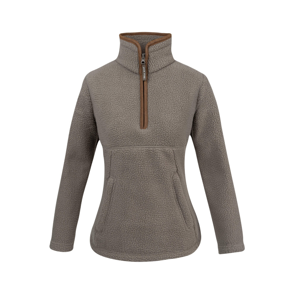 Jack Pyke Ladies Half Zip Sherpa Fleece Pullover Shiitake Large