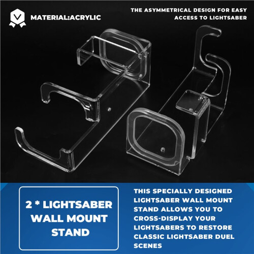 Supporto per Spada Laser da 2 Pezzi con Supporto A Parete per Display per Spada Laser Supporto per Spada Laser In Acrilico per Visualizzazione 2