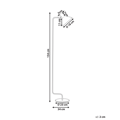 Beliani Floor Lamp RIMAVA Adjustable Metal Orange 2
