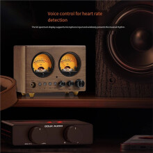 1 Set VU-W 4-Weg Audioschakelaar 4-in-1 Stereo Voorversterker met VU-Meter en Afstandsbediening voor Hifi-Versterker en Luidsprekersysteem
