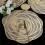 12pcs Fanquare Gold Round Placemats and Coasters Rose Pattern for Dining Decor 4