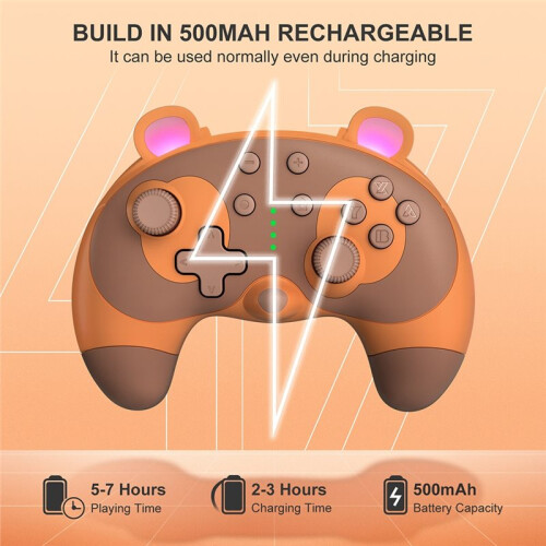 Dual-Operation Mode Gamepad with 6-Axis Gyro,Dual Vibration&Macro Programming,Large-Capacity Wireless Game Controller 2