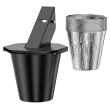 Balde Coletor de Gordura com Tampa e 5 Forros, Ideal para Churrasqueiras A Pellets, Defumadores, Como para Traeger, Pit Boss, Z Grills e Recteq.