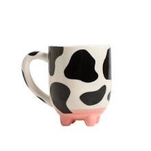 Funny Cow Print Coffee Mug, Ceramic Coffee Cup, Water Cup, Summer Winter Drinkware