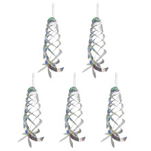 Lot de 5 Répulsifs Anti-Oiseaux Réfléchissants en Spirale de 45 cm, Résistants au Vent et Aux Oiseaux, Protègent les Arbres Fruitiers