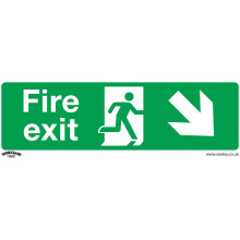 Worksafe SS36P1 Safety Sign Fire Exit (Down Right) - Rigid Plastic