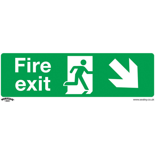 Worksafe SS36P1 Safety Sign Fire Exit (Down Right) - Rigid Plastic