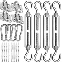 Kit de Fixation pour Voile D'Ombrage Rectangulaire et Triangulaire (44 Pièces, 15 cm)