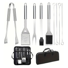 9 Pack BBQ Accessories Grill Tools Set - Stainless Steel Barbecue Grill Accessories Utensils for Outdoor Grill with Bag
