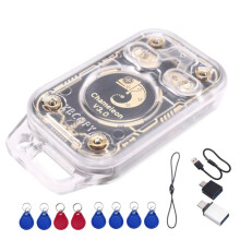 Chameleon V3.0 Lecteur de Puces RFID, Copieur D'Étiquettes IC, Lecteur/Graveur NFC, Émulateur de Cartes à Puce + Porte-Clés 4XUID/CUID