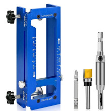 Sjabloonset voor Deurscharnieren, Verstelbare Insteekmal Geschikt voor Deurscharnieren van 2,5" Tot 5" Lengte, 1/4" R, 5/8" R, Rechte Hoeken