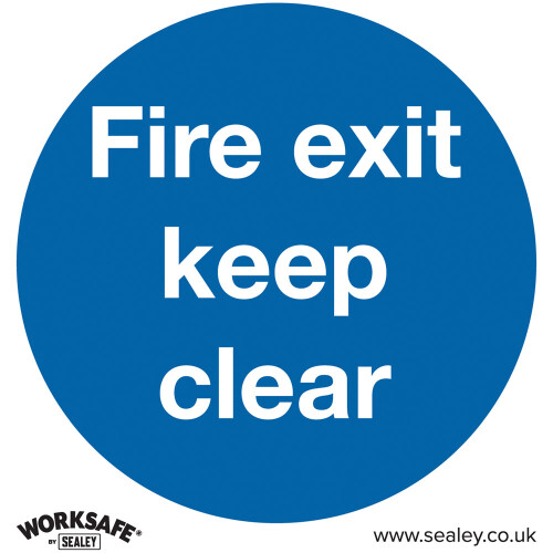 Worksafe SS2V1 Safety Sign Fire Exit Keep Clear - Self-Adhesive Vinyl
