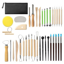 Kit de Ferramentas para Argila, 38 Peças, Ferramentas de Secagem Ao Ar para Escultura em Argila Polimérica