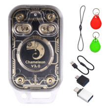 Chameleon V3.0 Lecteur de Puces RFID, Copieur D'Étiquettes IC, Lecteur/Graveur NFC, Émulateur de Cartes à Puce + Porte-Clés UID/CUID