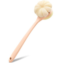 Rückenbürste für die Dusche mit Langem Griff, Doppelseitige Duschbürste für Den Körper, Luffa-Rückenbürste und Borsten-Badebürste