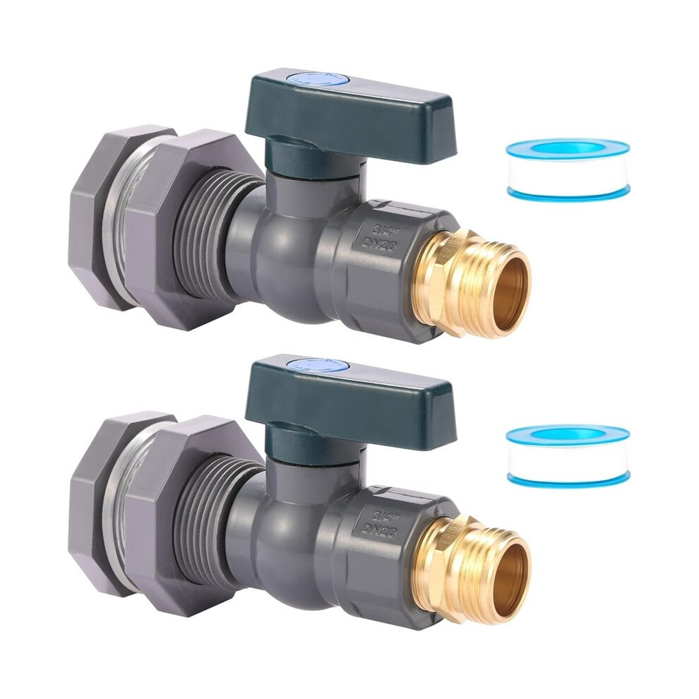 2 Set 3/4" Rain Bucket Spigot Kit - Water Bucket Pvc Garden Diverter Kit For Water Tanks, Aquariums Tubs, Pool 6032029744959
