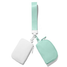 Carteiras de Pulso com Zíper para Chaveiro para Mulheres - Porta-Moedas com Dois Compartimentos e Design Removível