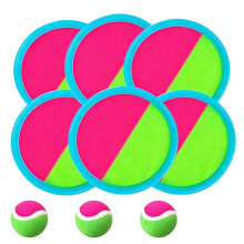 Jeu Lancer et D'Attraper Balles pour Enfants : 6 Raquettes, 3 Balles. Jeu D'Extérieur pour Plage, Piscine et Jardin. Convient Aux Garçons et Aux