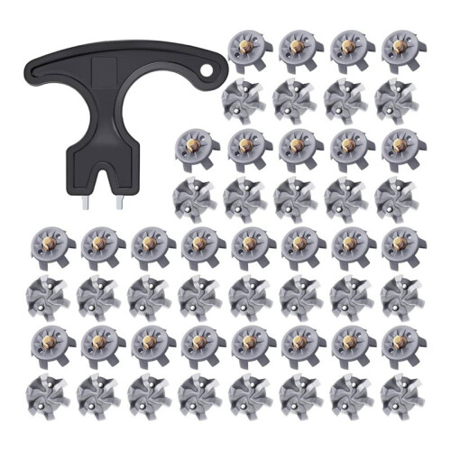 50 Pcs  Shoe Spikes Replacements Set,Shoe Cleats Replacement and Cleats Spanner  Accessories