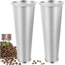 2 Stück Kaltbrüh-Kaffeefilter, Edelstahl, Lebensmittelecht, für Kaffeemaschine, Teebereiter für 1,9-Liter-Glaskanne (Mason Jar)