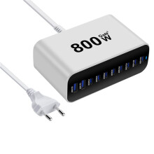 Nuovo Caricabatterie da Tavolo GaN A 10 Porte da 800 W, 8C2A USB Type C PD, Caricabatterie Rapido Multi-Porta per Cellulari, Ricarica di Più
