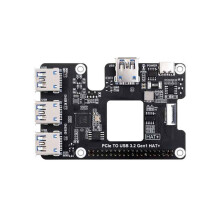 PCIe zu USB 3.2 Gen1 HAT, 4-Port Hochgeschwindigkeits-USB-Erweiterungskarte, PCIe zu USB HUB-Board für Externe Geräte Zubehör