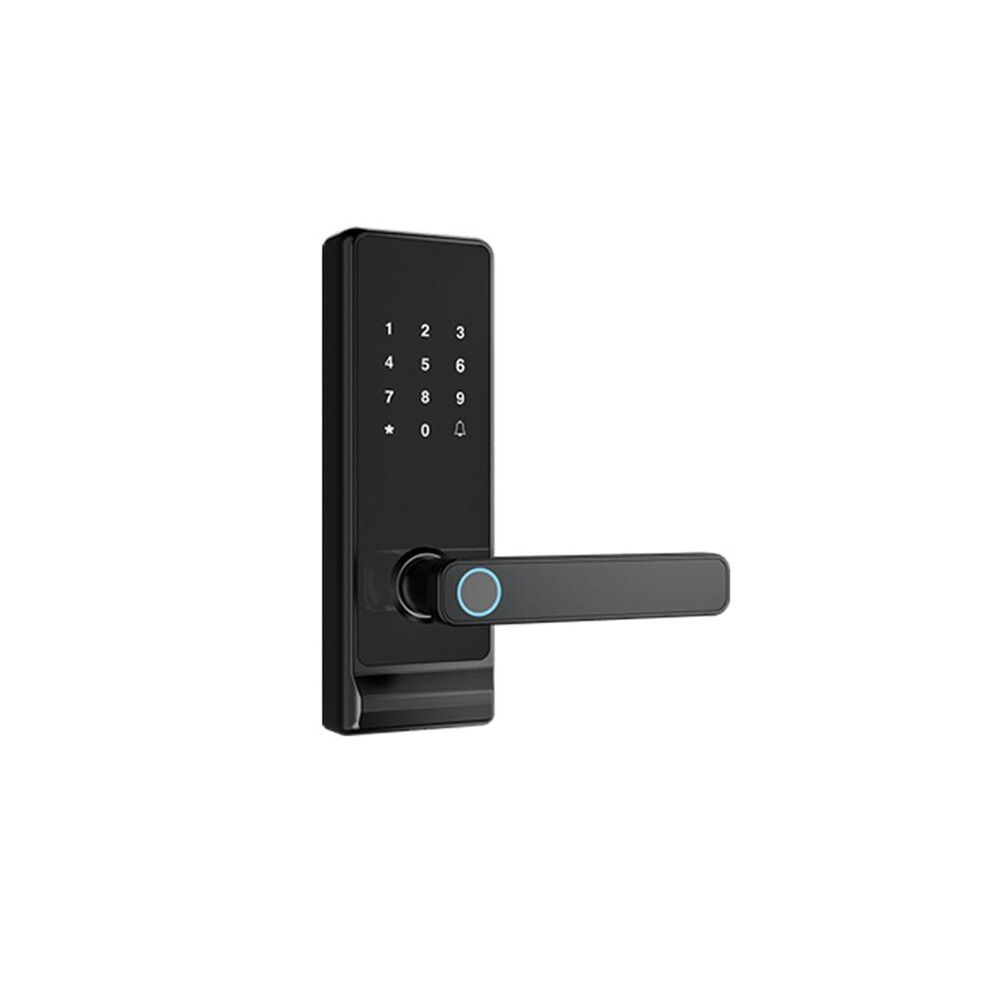 Indoor Password Fingerprint Remote Unlock Keycard Tamper Alarm Battery Powered Tuya Door Lock 4711095205435