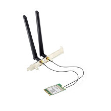 Carte Réseau WiFi 6E RTL8852CE M.2 5.4 5400 Mbps Tri-Bande 2,4 GHz/5 GHz/6 GHz, Adaptateur WiFi Sans Fil pour Ordinateur Portable Windows