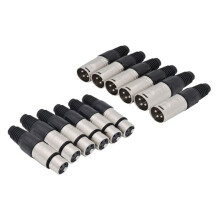 12 Connettori per Cavo Audio XLR A 3 Pin, 6 Maschi + 6 Femmine, Connettore XLR A Saldare, Connettore per Microfono, Presa Audio per Microfono