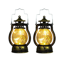 2 Stück Kerzenhalter-Laternen für Tisch, Retro-Flammenlose Lampe, Schreibtisch-Kerzenständer, Kronleuchter, Weihnachtsnachtlicht