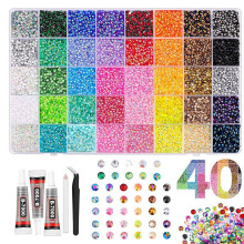 Kit with Rhinestones, Jelly Rhinestones for Bedazzling, Multicolor 3mm Flatback Gems