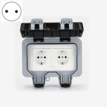 IP66 Outdoor Extension Lead 16A Rainproof Charging Socket Outdoor Double Socket Waterproof Box EU Plug