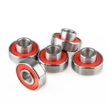 10Pcs 608-2RS Longboard Integrated Bearing Skateboard Wheel Bearing Inline Roller Skate Bearing 8X22X12.6mm,Red