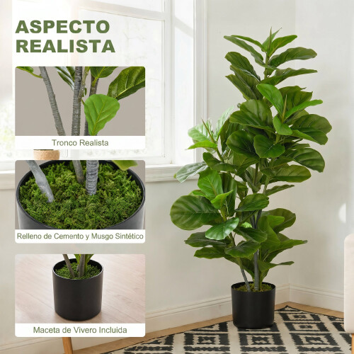 Homcom Planta Ficus Artificial Verde 15 x 15 x 110 cm 1