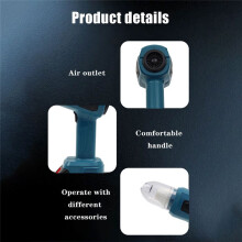 Strong Suction Electric Vacuum Cleaner Wireless Handheld Home Cleaner Blower with 7 Nozzeles for 18V Battery