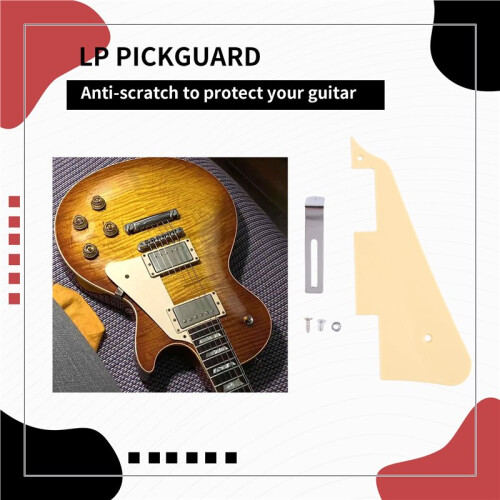 Guitar Pickguard Cream Single Ply Guard Plate Pickguard för  LP Gitarrdelar 1