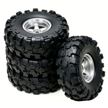 4 Stuks 0,7" Wielen met Metalen Naven, Banden en Contragewichtenset voor 1/30 SCX30 RC Auto Upgrade Onderdelen Zilver