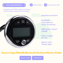 Lanchas, Iates, Rádio para Barcos, MP3, Reprodutor de Mídia, Rádio Marítimo, Estéreo, , AUX, Áudio FM, Receptor AM para UTV, ATV, RZR