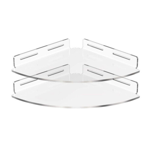 2Pcs Floating Corner Shelf Triangle Wall Mount Storage Rack Bathroom Shelves for Kitchen Bathroom Bedroom