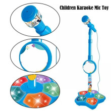 Kids Rocking-Roll Microphone with Stand Karaoke Song Music Instrument Toys Brain-Training Educational Toy Black