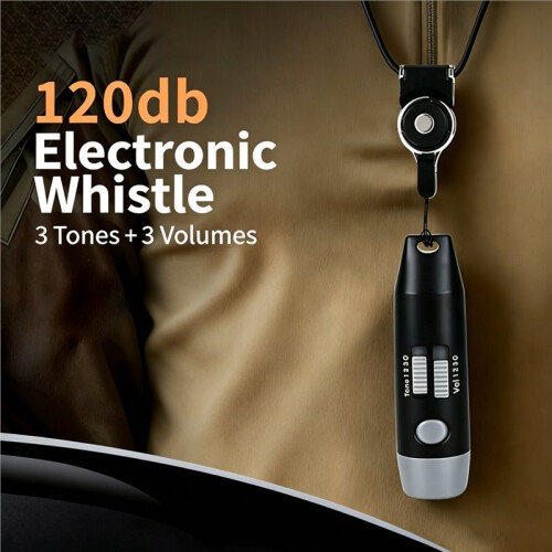 Electronic Whistle with No Blowing Required Design, Adjustable Sound Effect Modes, Portable Lanyard 1
