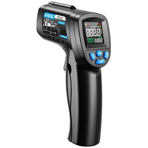 ANENG 104 Infrared Thermometer Industrial Red Light Thermometer VA Screen Pyrometer Voltage Test Driver Tools