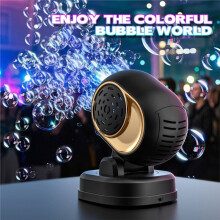 Automatic Bubble Machine Bubble Blowing Toy with Lights Electric Rotatable Bubble Blower for Outdoor Party Wedding A