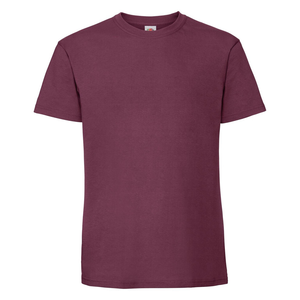 Fruit Of The Loom (M, Burgundy) Mens Ringspun Premium T-Shirt Red,Multicoloured